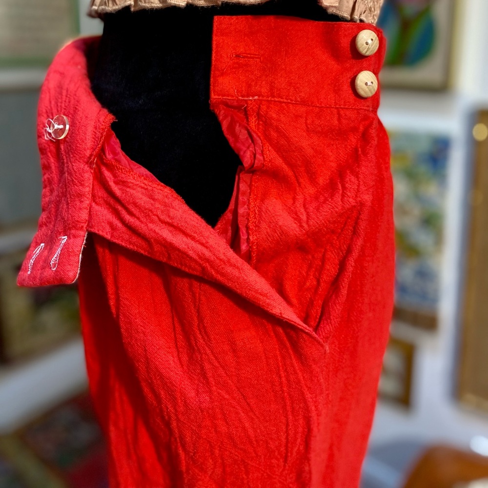 Vintage Red Studded Beaded Embellished Southwestern Lounge Comfy Pants Anthro - Picture 8 of 10